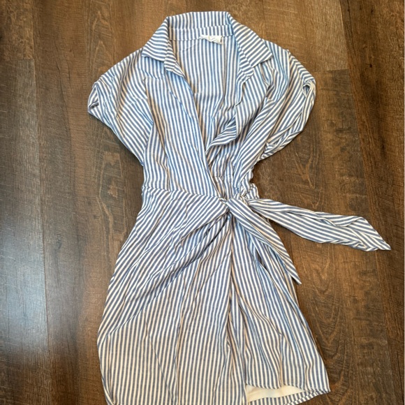 Native Blue and White Striped Dress - Picture 1 of 7